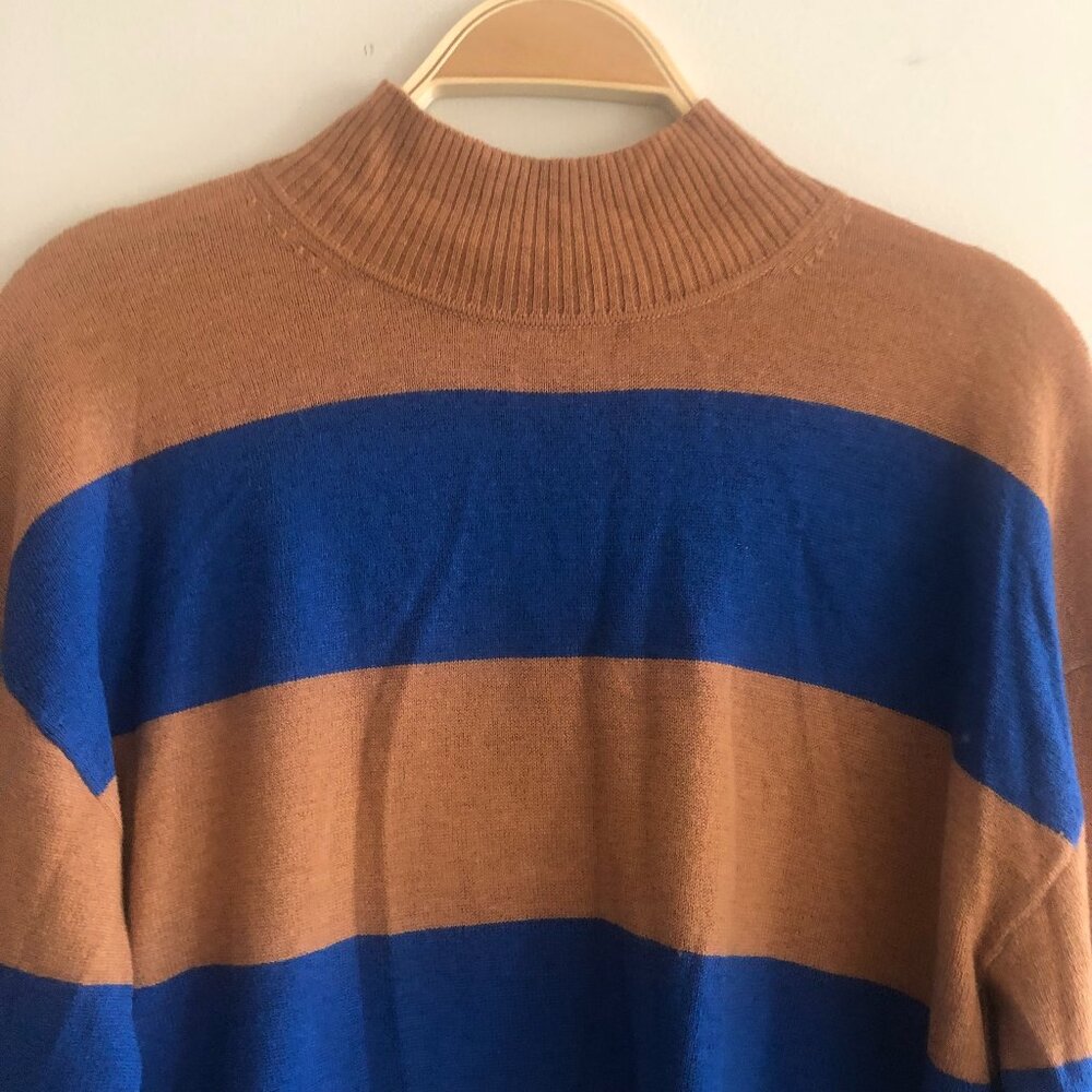 EVERLANE STRIPED WOOL TURTLENECK SWEATER SZ SMALL S - Picture 2 of 5